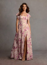 Halle Mauve Floral Maxi Dress